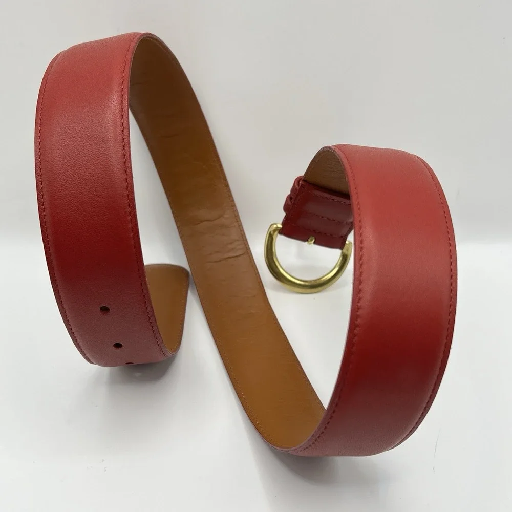 VTG Coach 8500 Glove Tanned Cowhide Leather Belt Large Red Brass Buckle